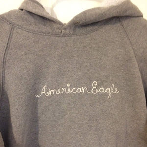 Vintage American Eagle Gray Pullover Hoodie Sz L